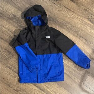 The North Face Kids' Black and Blue Hooded Raincoat